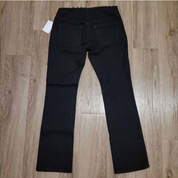 Frame Cut Off Raw Waist Slit Hem Mini Boot Jeans Women's 26 Black Grunge - Picture 9 of 12